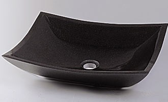 RonBow 19"Absolute Black Rectangle Granite Vessel - M2010-AB