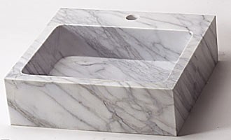 RonBow 17 3/8" Carrara White Marble Vessel - M4013-CW