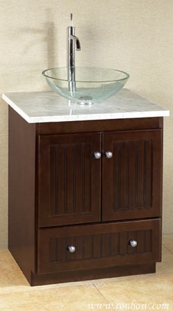 RonBow Townsend 25" Wood cabinet w/top & vessel