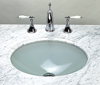 RonBow 19" Obscure Undermount Oval Glass Vessel - TP1916-S16