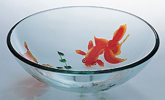 Ronbow 16 1/2" Tempered Goldfish Glass Vessel - TP42-12G03