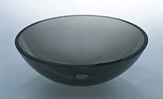 RonBow 17" Dia. Tempered Purple Gray Glass Vessel