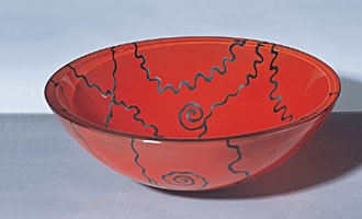 RonBow 16 1/2" Red Spiral Design Inside - TP42-D22