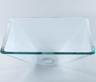 RonBow 16 1/2" Square Crystal Glass Vessel - TP4242G-12L1