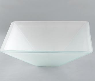 RonBow 16 1/2"Square Obscure Crystal Glass Vessel - TP4242G-12L1F