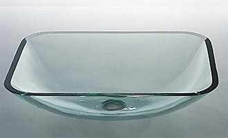 RonBow 19" Rectangle Tempered Clear Glass Vessel - TP5007