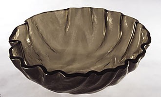 RonBow 16 1/2" Slump Tea Gray Glass Vessel