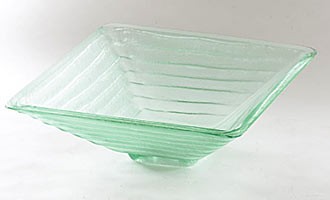 RonBow 16 1/2" Square Art Obscure Glass Vessel - TP5018