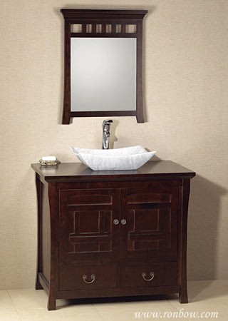 RonBow Fuji Wood cabinet w/wood doors & 2 drawer