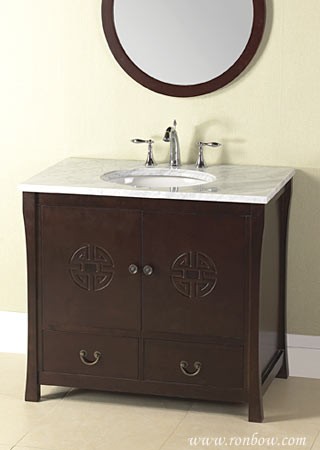 RonBow Hana Wood cabinet w/wood doors & 2 drawer