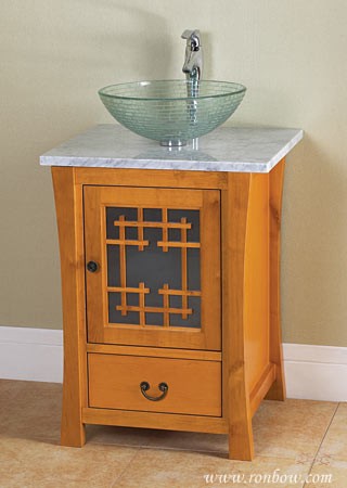 RonBow Kumi Wood cabinet w/frost door & drawer