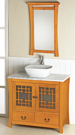 RonBow Kumi Wood cabinet w/frost door & 2 drawer