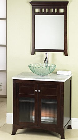 RonBow Newport Wood cabinet w/2 frost glass door