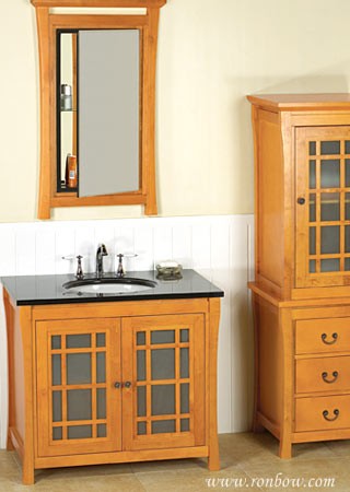 RonBow Shoji Wood cabinet w/french glass doors