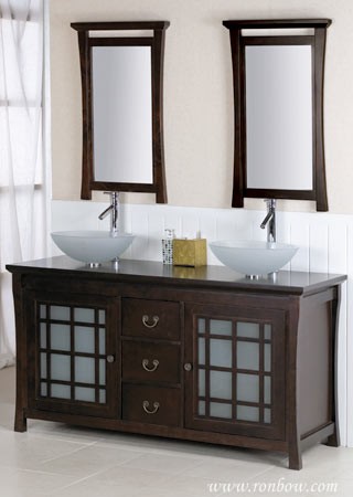 RonBow Shoji Wood cabinet w/french door/3 drawer