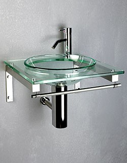RonBow Trista Glass Counter W/ SS Bracket
