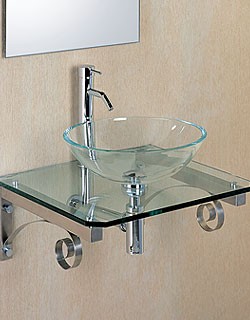 RonBow Cara Glass Counter W/ SS Bracket