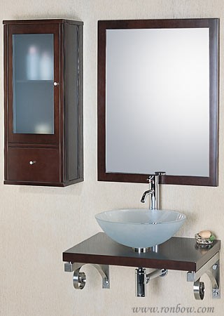 RonBow Lara-1 Cherry wood counter w/ SS bracket