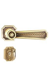 Von Morris Weave Lever w/ Small Weave Rose Privacy Mortise Bolt - 320715