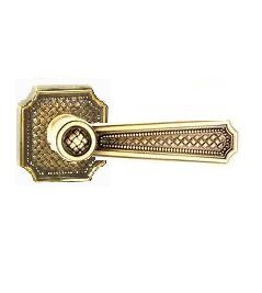 Von Morris Weave Lever w/ Large Weave Rose Privacy (Push Pin) - 320723