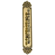 Brass Accents Fleur De Lis Pull with Plate A04-P3221