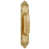 Brass Accents Ribbon & Reed Pull with Plate A05-P7231