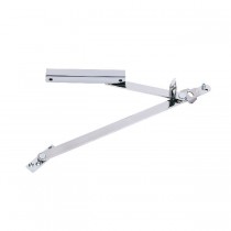 Glynn-Johnson 814S-32D Size 4 Short Body Heavy Duty Surface Overhead Stop - Satin Stainless Steel