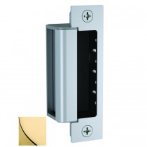 HES 1600CLB605LMS 12 / 24 Volt DC Electric Strike Complete Pac for Latchbolt Locks with Single Lock and Strike Monitors - Bright Brass