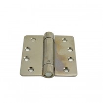 Hager 1251426 4" x 4" Full Mortise Single Acting 1/4" Radius Corner Spring Hinge, # 029005 - Bright Chrome