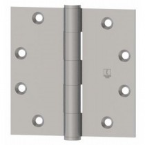 Hager 127941214 4-1/2" x 4-1/2" Full Mortise Five Knuckle Plain Bearing Standard Weight Hinge - Bright Nickel