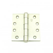 Hager 1279415 4" x 4" Full Mortise Five Knuckle Plain Bearing Standard Weight Hinge, # 008496 - Satin Nickel