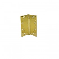 Hager 127953 5" x 5" Full Mortise Five Knuckle Plain Bearing Standard Weight Hinge, # 008944 - Bright Brass