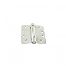 Hager 1744426 4" x 4" Steel 1/4" Radius Corner Full Mortise Ball Bearing Residential Hinge, # 004648 - Bright Chrome