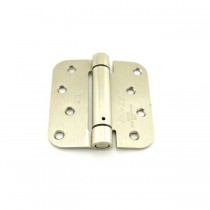 Hager 1752415 4" x 4" 5/8" Radius Corner Steel Full Mortise Residential Spring Hinge, # 118732 - Satin Nickel