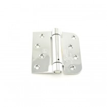 Hager 1754426 4" x 4" Square by 5/8" Radius Corner Steel Full Mortise Residential Spring Hinge, # 118760 - Bright Chrome