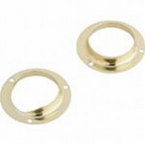 Ives 585F Steel Closet Pole Sockets - Bright Brass