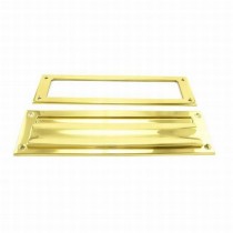 Ives 620B Magazine Mail Slot with Spring Loaded Front and Open Back - Bright Brass