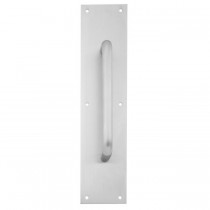 Ives 83020 10" Straight Pull 3/4" Round with 4" x 16" Plate - Satin Stainless Steel