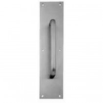 Ives 83028 8" Straight Pull 3/4" Round with 4" x 16" Plate - Satin Brass