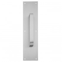 Ives 83058 8" Straight Pull 1" Flat with 4" x 16" Plate - Satin Stainless Steel