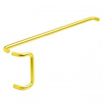 Ives 9190288 28" Push Bar and 8" Offset Pull Combo, 1" Round and 2-1/2" Projection - Bright Brass