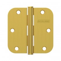 Ives SC3P1011F6 3-1/2" x 3-1/2" 5/8 Radius Hinge Carded 3 Pack - Satin Brass