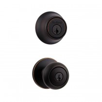 Kwikset 690CV-B Combo Keyed Entry Cove Knob with Single Cylinder Deadbolt - Box Pack