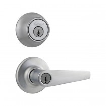 Kwikset 690DL-BV1 Combo Keyed Entry Delta Lever with Single Cylinder Deadbolt with New Chassis - Box Pack