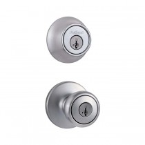 Kwikset 690T-S Combo Keyed Entry Tylo Knob with Single Cylinder Deadbolt SmartKey