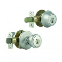 Kwikset 695T-B Combo Keyed Entry Tylo Knob with Double Cylinder Deadbolt - Box Pack