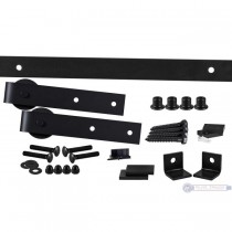 Leatherneck 1025-0002 Complete 6ft Flat Track Single Slide Kit 142 with Straight 402 Hanger and Quiet Wheel - Flat Black