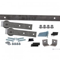Leatherneck 1025-2503 Complete 7ft Flat Track Single Slide Kit 142 with Straight 402 Hanger and Quiet Wheel Unfinished