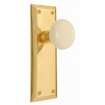Nostalgic New York Plate w/Porcelain Passage Knob