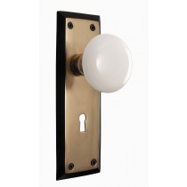 Nostalgic New York Plate w/Porcelain Privacy Knob